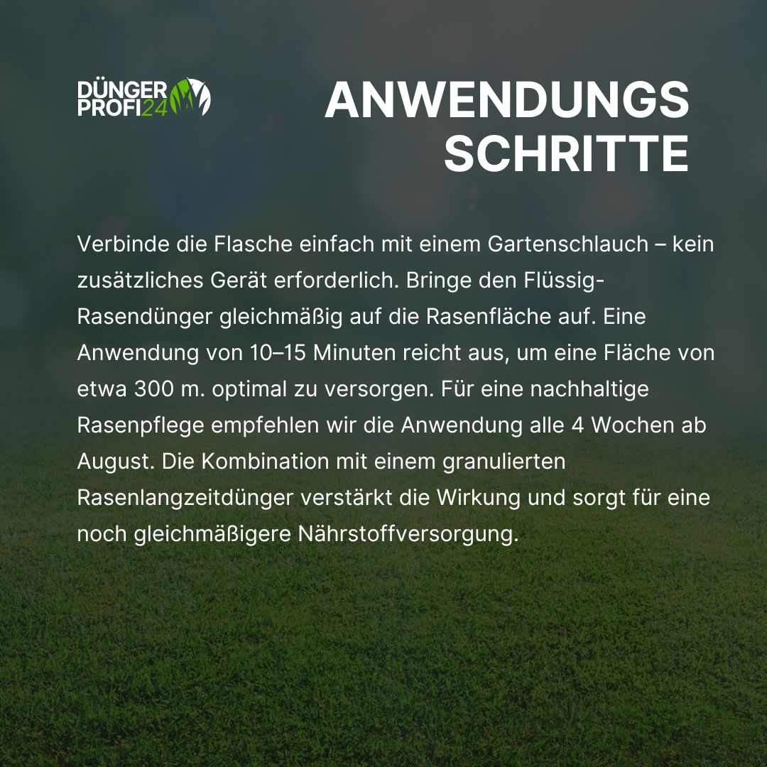 Flüssig-Herbstrasendünger 2-1-10(+5% MgO) inkl. Sprühkopf.