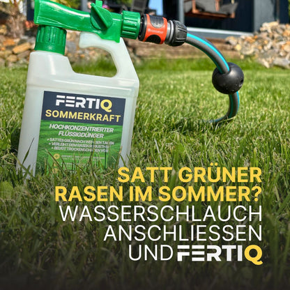 FERTIQ Sommerkraft  Flüssig-Rasendünger 28-0-0 | inkl. Sprühkopf | mit Langzeitwirkung