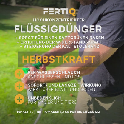 Flüssig-Herbstrasendünger 2-1-10(+5% MgO) inkl. Sprühkopf.